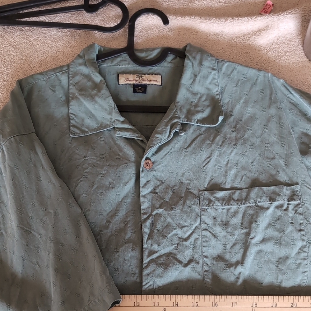 Tommy Bahama Green Lightweight Shirt Silk